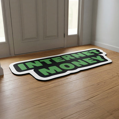 Internet Money Statement Floor Mat (3 mm Thick) | Bold Hustle Quote Cut-Out Flat Rug for Office, Gaming Room & Entrepreneur Decor