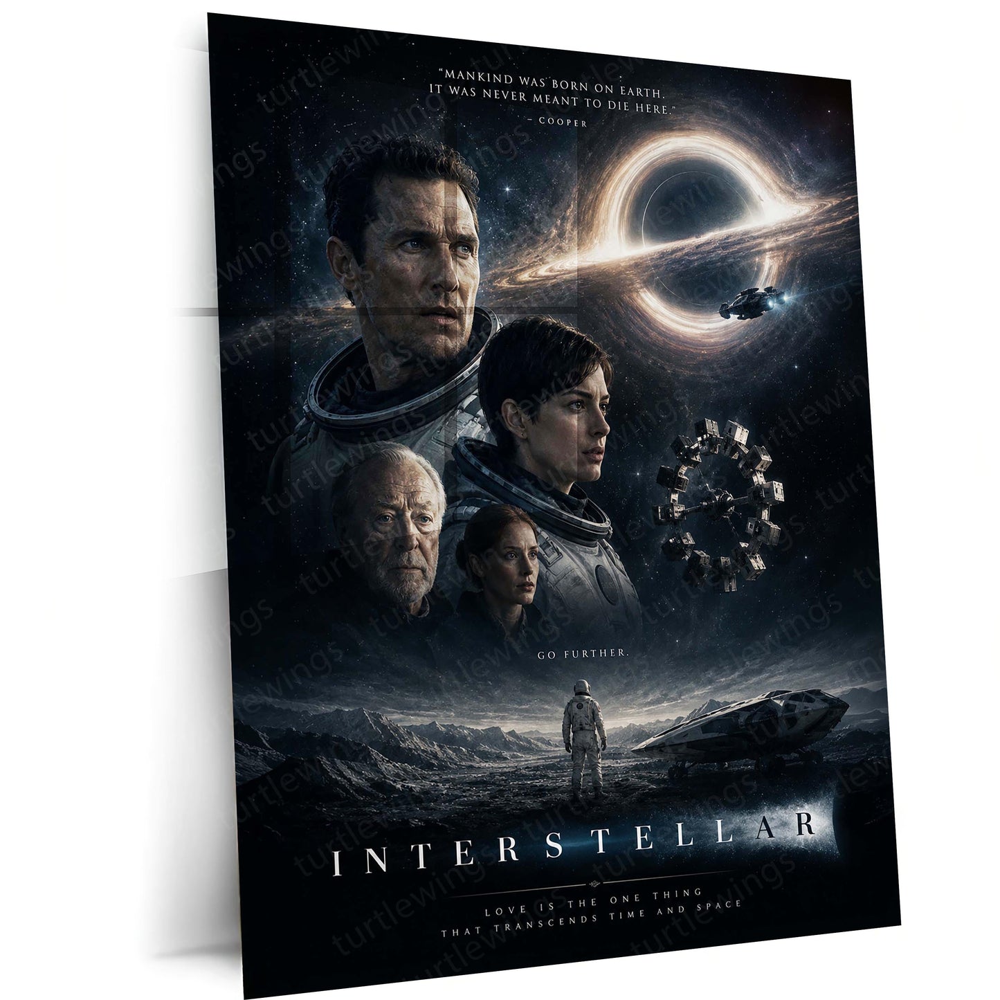 Interstellar – Beyond Time and Space | Sci-Fi Movie Metal Frame | Cosmic Space Wall Art by TurtleWings