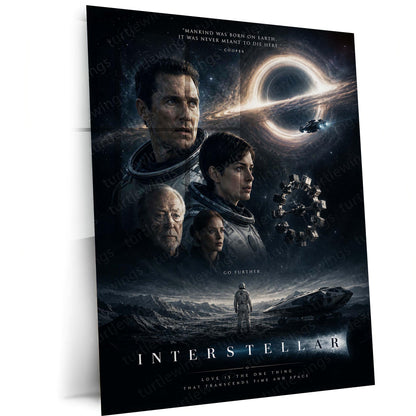 Interstellar – Beyond Time and Space | Sci-Fi Movie Metal Frame | Cosmic Space Wall Art by TurtleWings