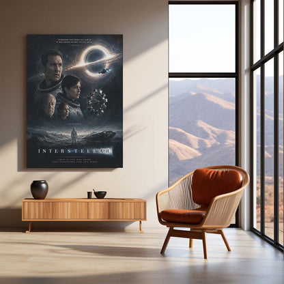 Interstellar – Beyond Time and Space | Sci-Fi Movie Metal Frame | Cosmic Space Wall Art by TurtleWings