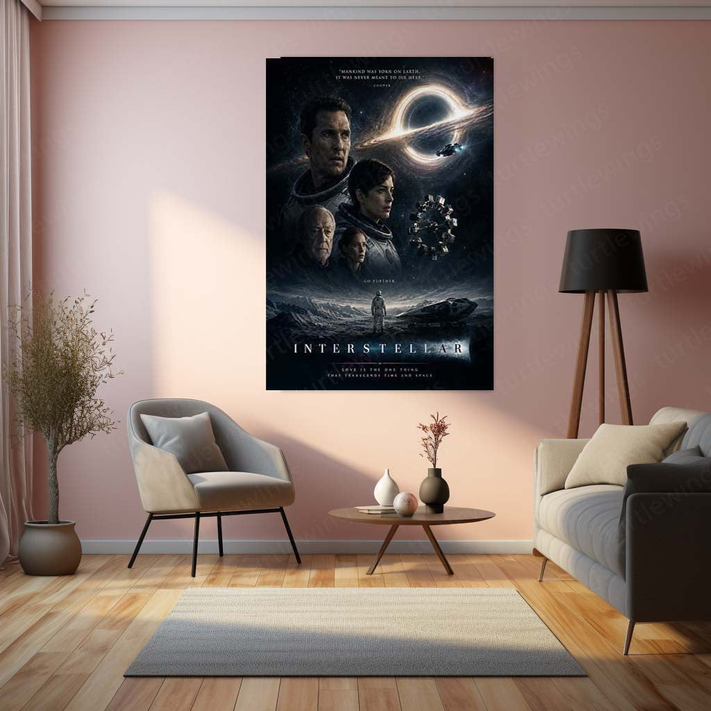 Interstellar – Beyond Time and Space | Sci-Fi Movie Metal Frame | Cosmic Space Wall Art by TurtleWings