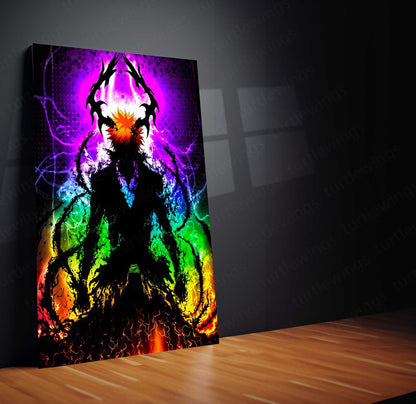 Anime Metal Poster | Bleach Metal Poster | Ichigo Kurosaki Hollow Form Wall Art | Epic Soul Reaper Anime Metal Frame