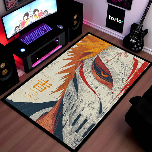 Ichigo Kurosaki Anime Area Flat Rug | Bleach Character Floor Mat | Manga Style Flat Rug for Bedroom, Gaming Room & Otaku Decor | Anti Slip Washable 3 mm Carpet