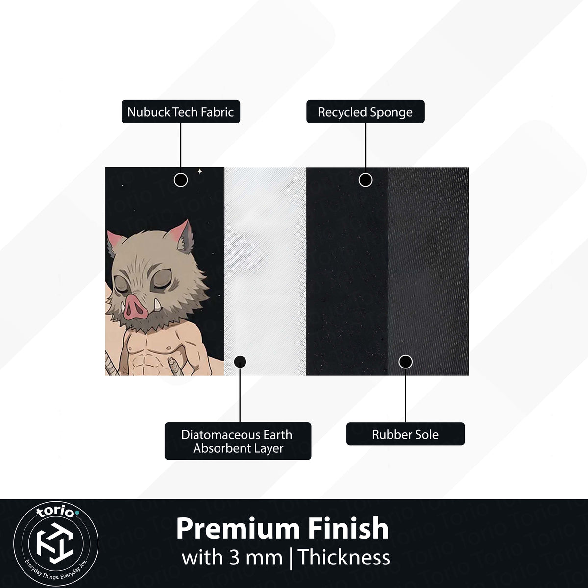 Inosuke Hashibira Demon Slayer Area Flat Rug | Moonlit Beast Breathing Anime Area Flat Rug | Premium Anime Bedroom & Gaming Room Floor Decor