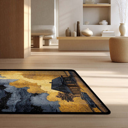 Interstellar Space Aesthetic Floor Mat | Rocket Launch Galaxy Area Flat Rug | Anti-Slip 3mm Absorbent Floor Mat for Bedroom, Living Room, Gaming & Sci-Fi Decor