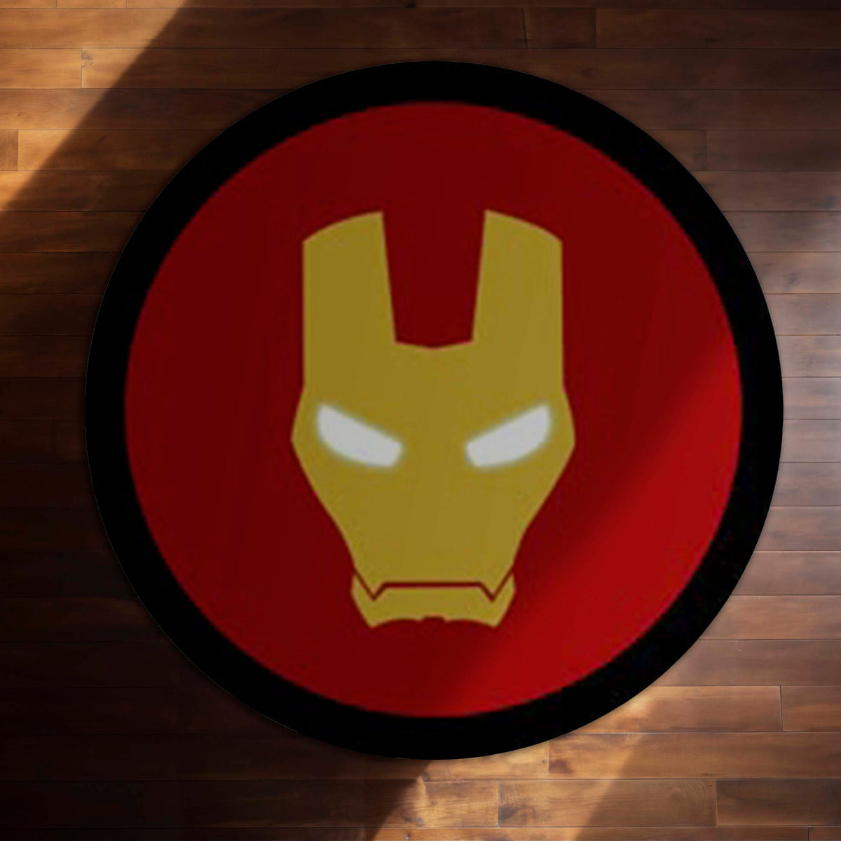 Iron Man Arc Reactor Round Flat Rug | Marvel Superhero Floor Mat | Anti-Slip 3 mm Absorbent Circle Flat Rug for Bedroom, Gaming Room & Marvel Fan Decor