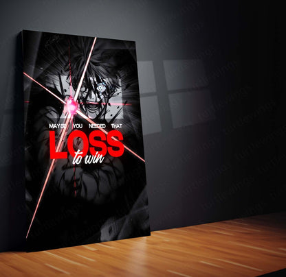 Anime Metal Poster | Isagi Yoichi – Maybe You Needed That Loss to Win | Blue Lock Motivational Metal Frame | Anime Football Wall Art by TurtleWings