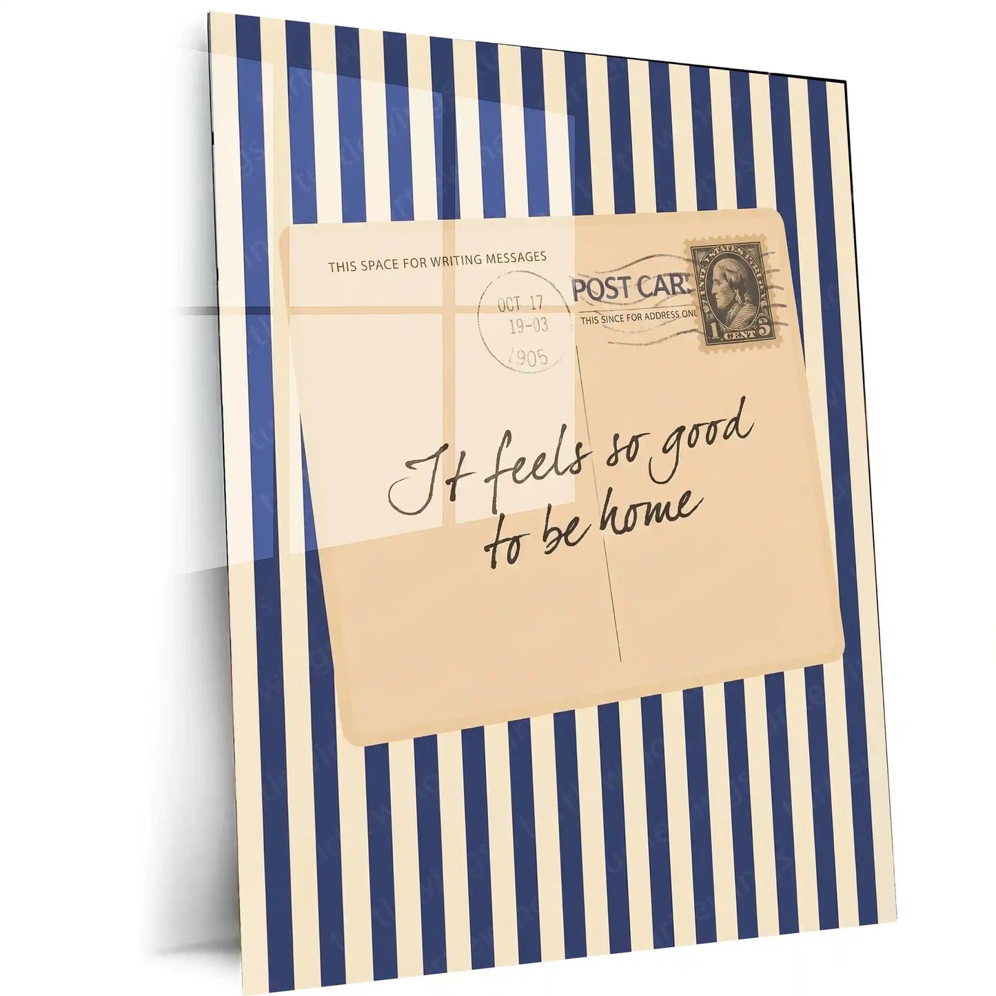 Vintage Postcard – “It Feels So Good To Be Home” | Aesthetic Retro Metal Frame - TURTLEWINGS