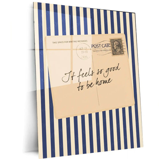 Vintage Postcard – “It Feels So Good To Be Home” | Aesthetic Retro Metal Frame - TURTLEWINGS
