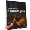 Quote Metal Poster | Andrew Neiman – It Takes the Grind Metal Frame Relentless Practice, Obsession & Greatness Mindset Wall Art | “It Takes the Grind to Grow” Quote Metal Poster