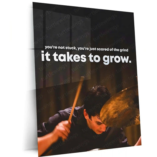 Quote Metal Poster | It Takes Time to Grow | Discipline, Consistency & Growth Mindset Metal Frame - TURTLEWINGS 
