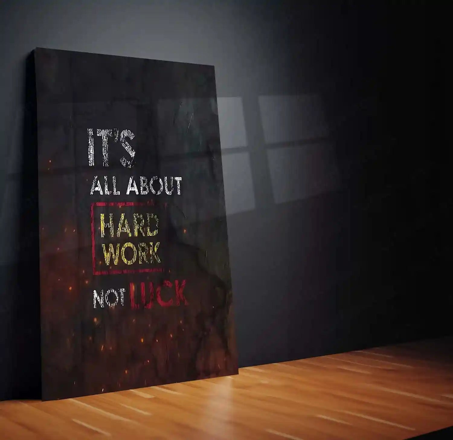 Quote Metal Poster | It’s All About Hard Work Metal Poster | Hustle Motivation Wall Art | Premium Metal Print - TURTLEWINGS