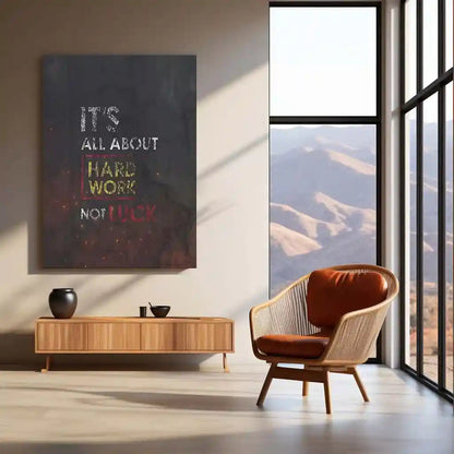 Quote Metal Poster | It’s All About Hard Work Metal Poster | Hustle Motivation Wall Art | Premium Metal Print - TURTLEWINGS