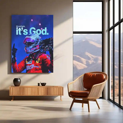 Quote Metal Poster | Charles Leclerc – It’s Not Luck, It’s God Metal Frame Faith, Focus & Formula 1 Destiny Wall Art | Discipline Over Chance Quote Metal Poster - TURTLEWINGS 