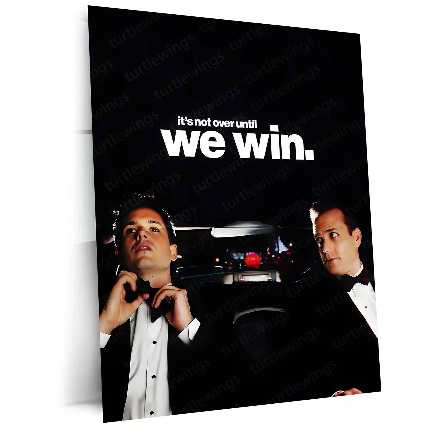 Quote Metal Poster | Mike Ross & Harvey Specter – It’s Not Over Until We Win Metal Frame Relentless Legal Mindset Wall Art | Winning Mentality & Elite Strategy Quote Metal Poster - TURTLEWINGS