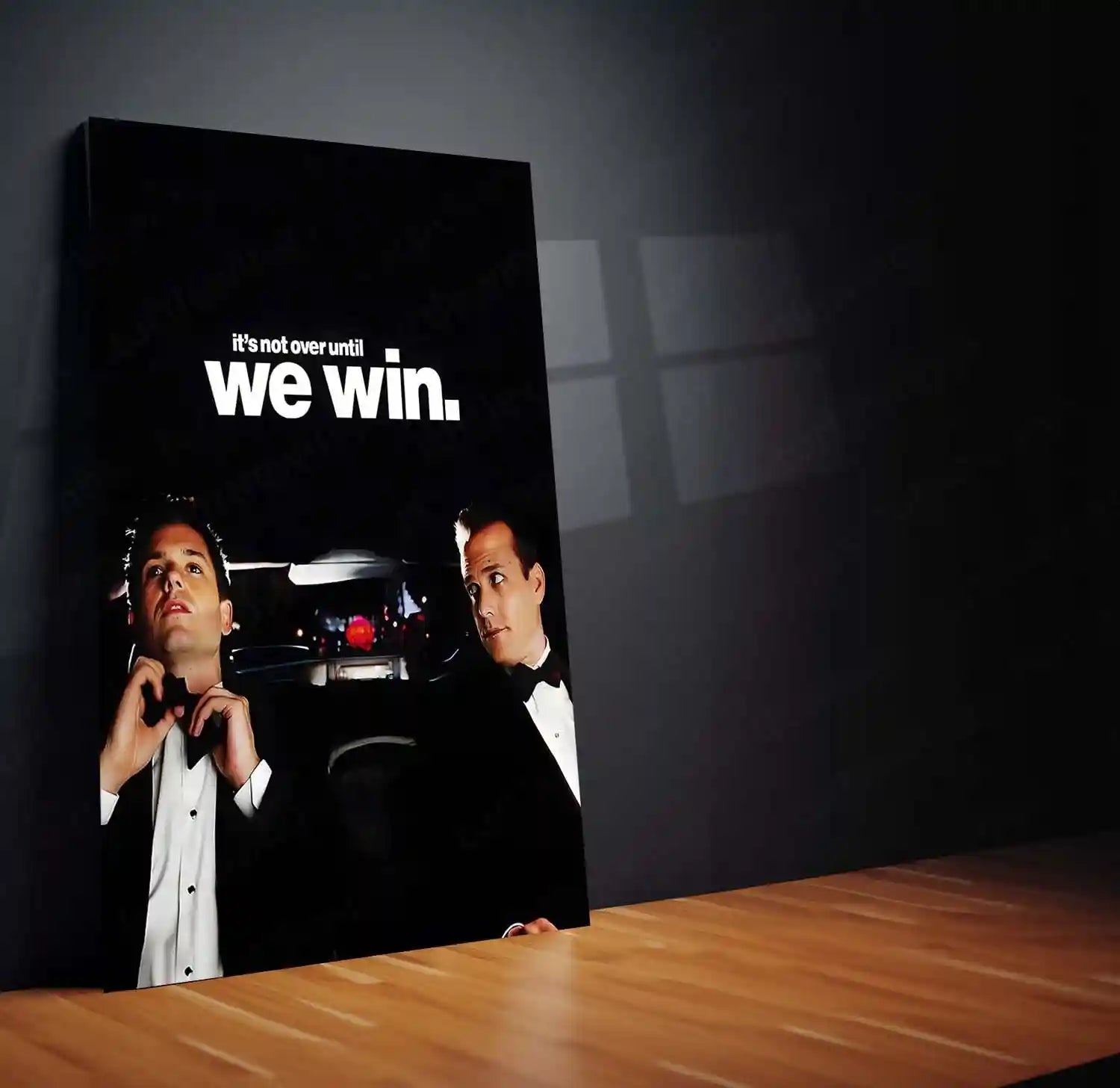 Quote Metal Poster | Mike Ross & Harvey Specter – It’s Not Over Until We Win Metal Frame Relentless Legal Mindset Wall Art | Winning Mentality & Elite Strategy Quote Metal Poster - TURTLEWINGS