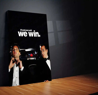 Quote Metal Poster | Mike Ross & Harvey Specter – It’s Not Over Until We Win Metal Frame Relentless Legal Mindset Wall Art | Winning Mentality & Elite Strategy Quote Metal Poster - TURTLEWINGS