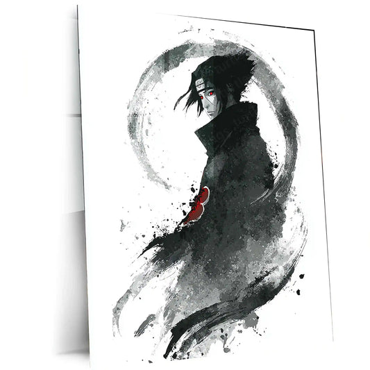Anime Metal Poster | Itachi Uchiha – Akatsuki Sharingan Metal Poster | Naruto Anime Wall Frame - TURTLEWINGS
