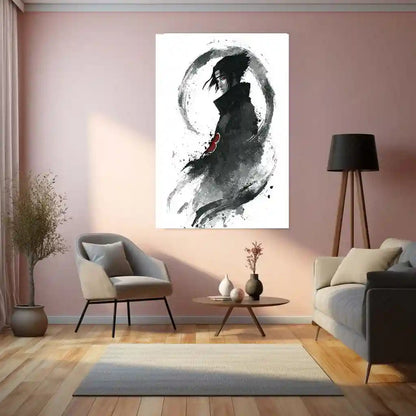 Anime Metal Poster | Itachi Uchiha – Akatsuki Sharingan Metal Poster | Naruto Anime Wall Frame - TURTLEWINGS