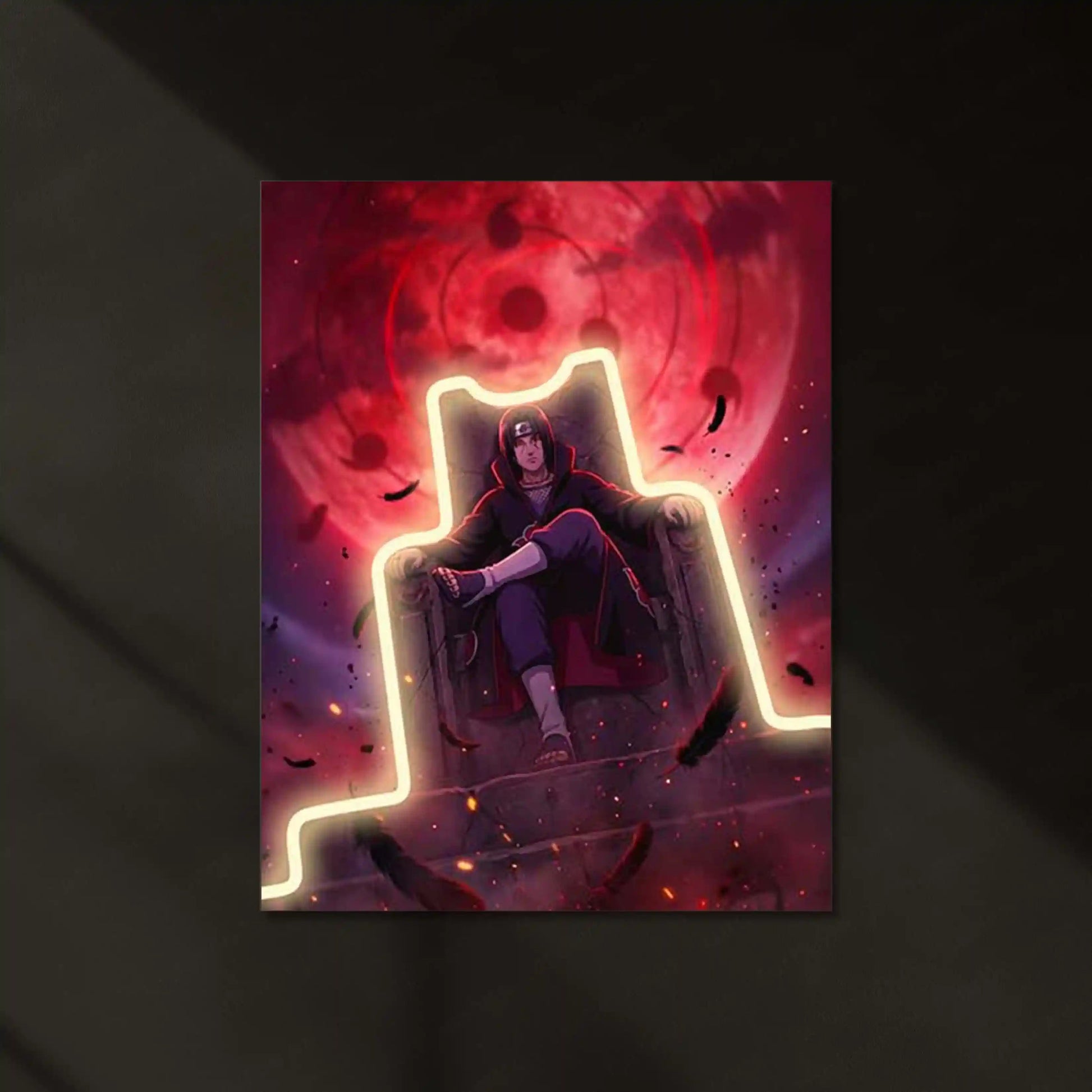 Itachi Uchiha Neon LED Frame | Anime Power Wall Art Naruto Inspired LED Frame by TurtleWings - TURTLEWINGS