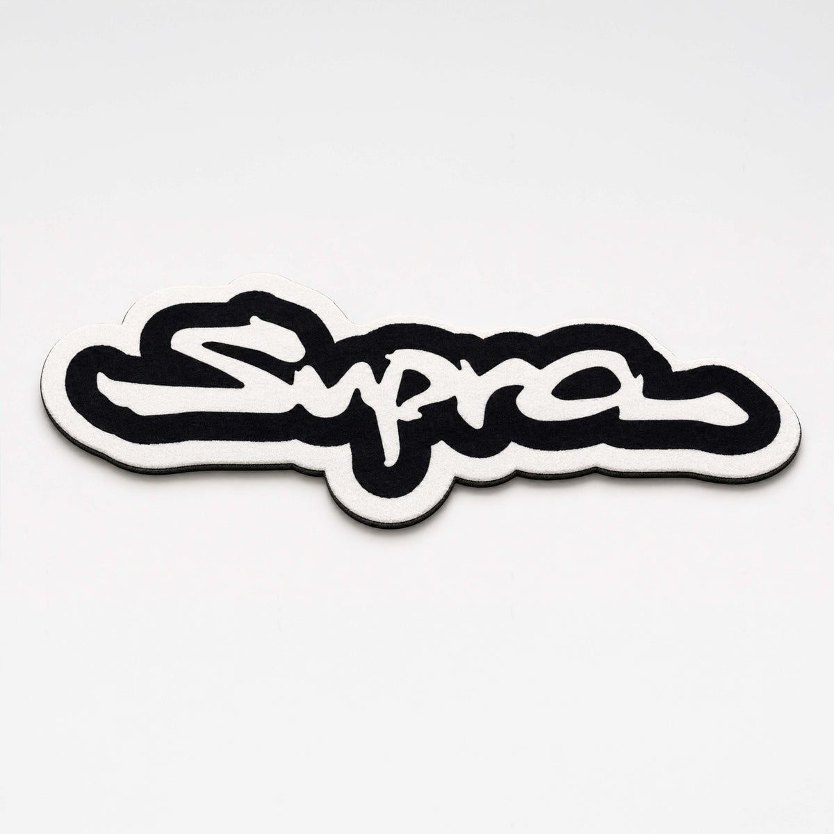 Toyota Supra Logo Script Flat Rug | JDM Supra Signature Die-Cut Flat Rug | Japanese Sports Car Garage Floor Decor
