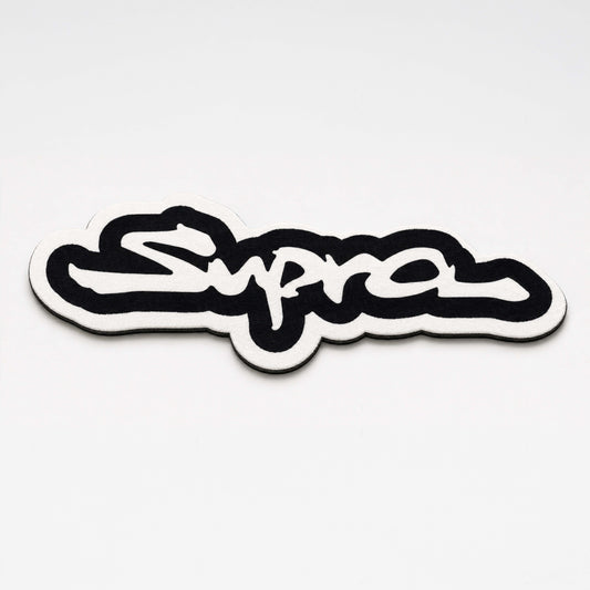 Toyota Supra Logo Script Flat Rug | JDM Supra Signature Die-Cut Flat Rug | Japanese Sports Car Garage Floor Decor