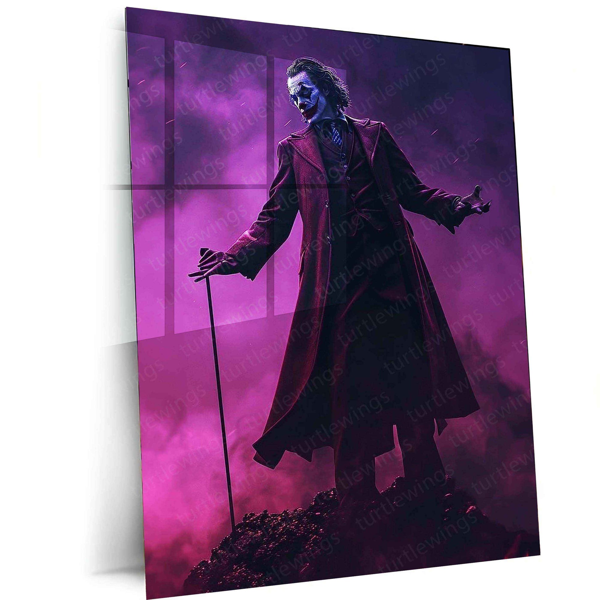 Joker Metal Poster – Iconic Villain Wall Art | Dark & Gritty DC Decor 2 - TURTLEWINGS