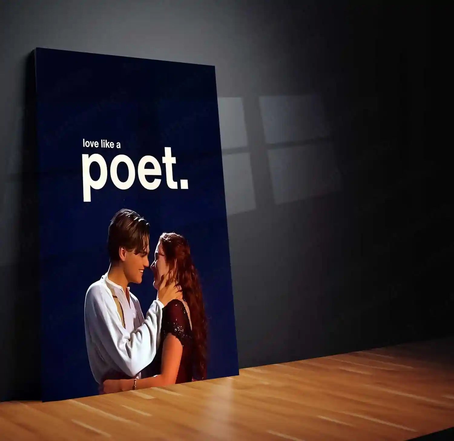 Quote Metal Poster | Jack & Rose | “Love Like a Poet.” | Timeless Romance Metal Poster - TURTLEWINGS