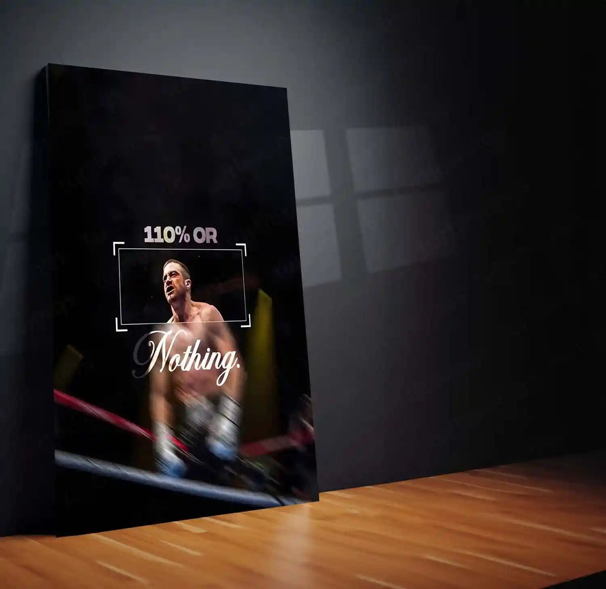 Quote Metal Poster | Jake Gyllenhaal – 110% or Nothing | Obsession, Discipline & Relentless Focus Metal Frame - TURTLEWINGS 