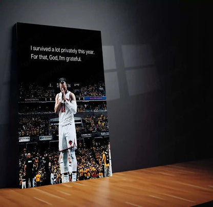 Quote Metal Poster | Jalen Brunson – “I Survived a Lot Privately This Year. For That, God, I’m Grateful.” | Resilience & Faith Metal Frame - TURTLEWINGS 