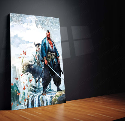 Japanese Ninja Fantasy – The Oni Warrior’s Journey | Epic Samurai Art Metal Frame Poster