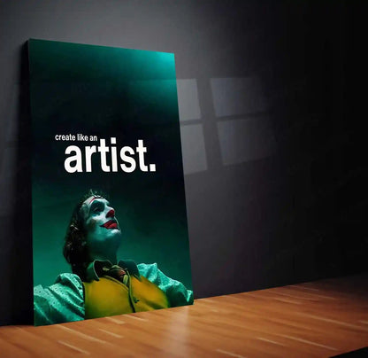 Quote Metal Poster | Joker | “Create Like an Artist.” | Dark Creative Mindset Metal Poster - TURTLEWINGS