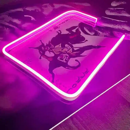 Joker Card Neon LED Metal Frame â Playful and Bold Wall Art - TURTLEWINGS