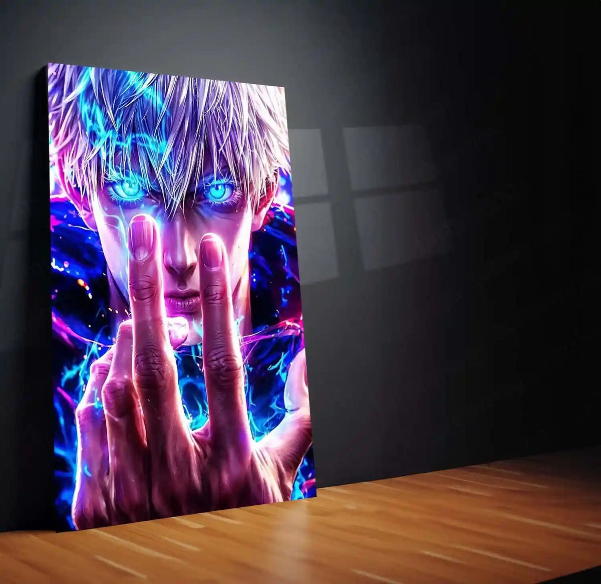 Anime Metal Poster | Jujutsu Kaisen – Cursed Focus | Anime Power Metal Frame | Unleashed Sorcery & Dominant Mindset Wall Art - TURTLEWINGS
