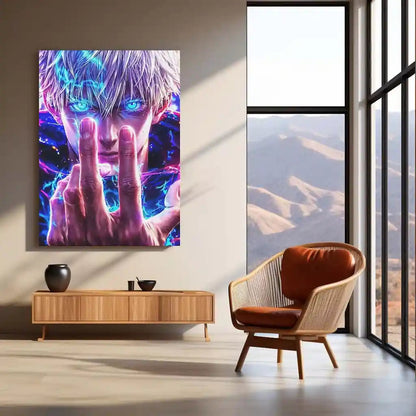 Anime Metal Poster | Jujutsu Kaisen – Cursed Focus | Anime Power Metal Frame | Unleashed Sorcery & Dominant Mindset Wall Art - TURTLEWINGS