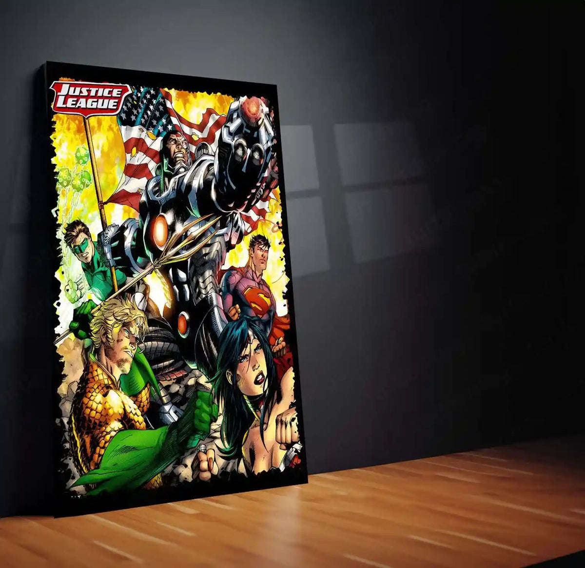 Justice League – United Heroes Metal Poster | DC Comics Superhero Wall Frame - TURTLEWINGS