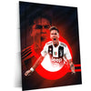 Juventus Player – Black & White Kit with Jeep & 3 Gold Stars – Metal Frame | Italian Football Wall Art