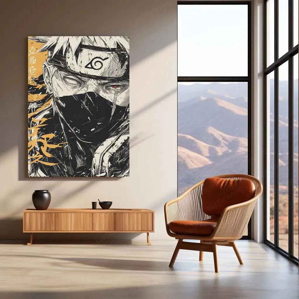 Kakashi Hatake Metal Poster | Naruto Anime Portrait 2 - TURTLEWINGS