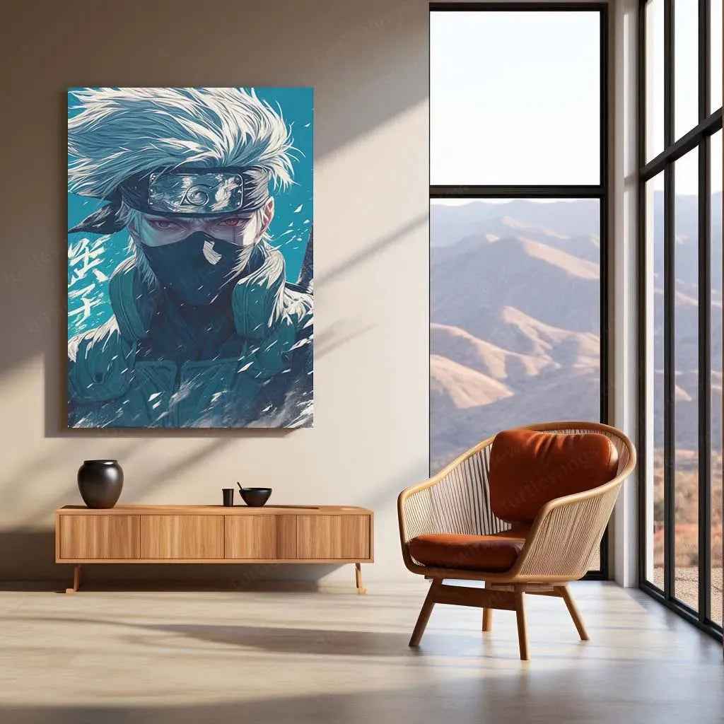 Kakashi Hatake Metal Poster | Naruto Anime Portrait 3 - TURTLEWINGS
