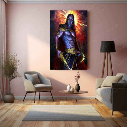 Kalki Avatar Metal Poster – Divine Warrior Wall Art | Hindu Mythology Decor - TURTLEWINGS