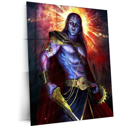 Kalki Avatar Metal Poster – Divine Warrior Wall Art | Hindu Mythology Decor - TURTLEWINGS