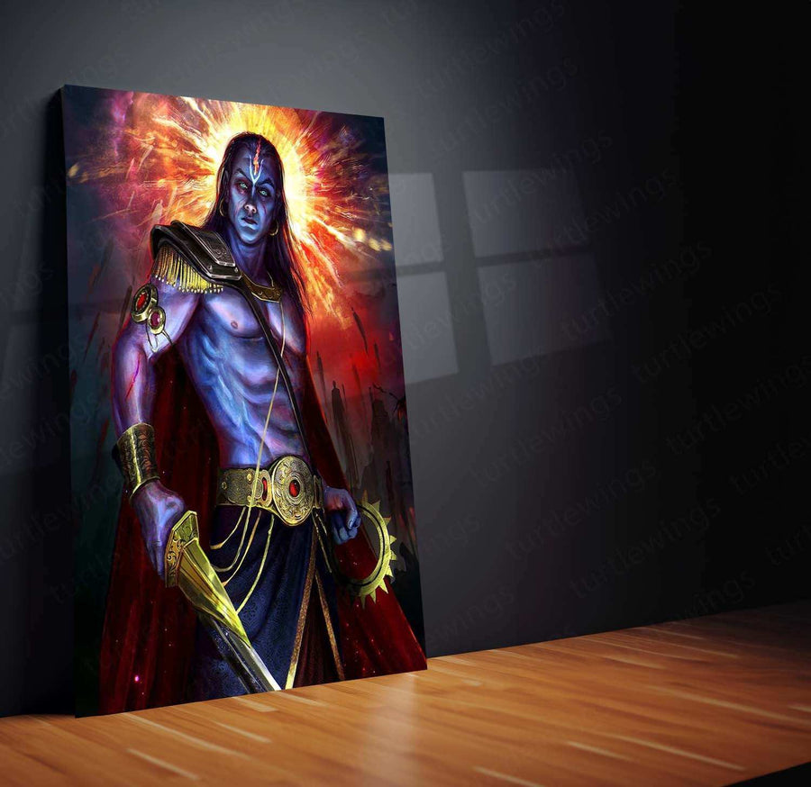 Kalki Avatar Metal Poster – Divine Warrior Wall Art | Hindu Mythology Decor