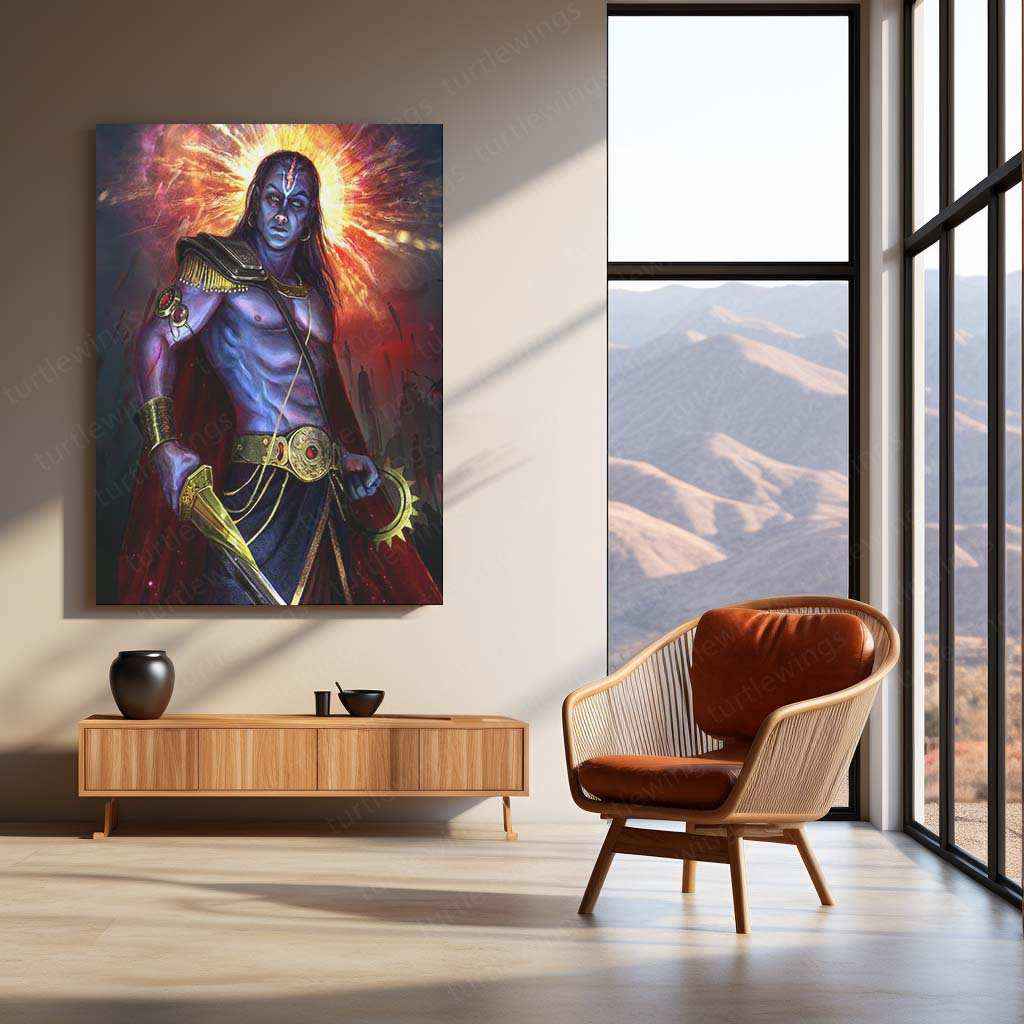 Kalki Avatar Metal Poster – Divine Warrior Wall Art | Hindu Mythology Decor - TURTLEWINGS