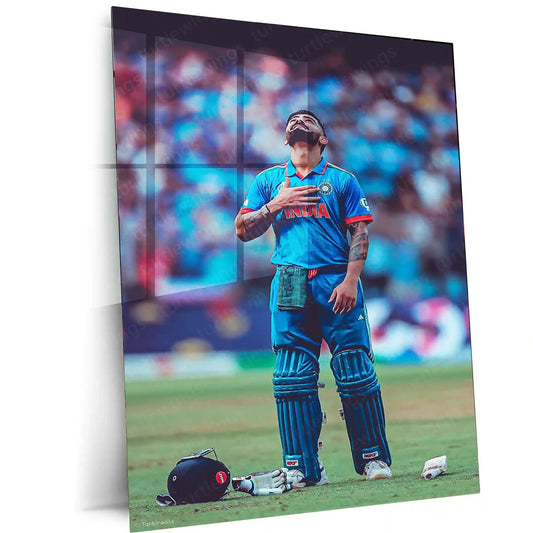 Virat Kohli – The Game Bends to His Will | Cricket Legend Metal Frame Poster 01 - TURTLEWINGS