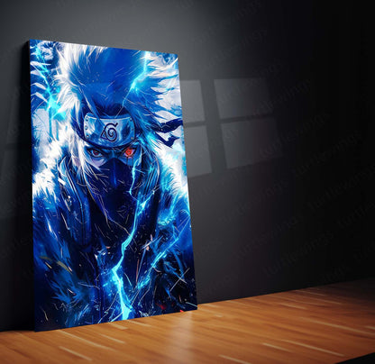 Anime Metal Poster | Kakashi Hatake – The Copy Ninja of Konoha | Lightning Edge Metal Frame Poster