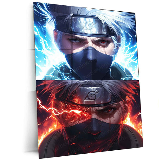 Kakashi Hatake Metal Poster | Naruto Anime Portrait - TURTLEWINGS