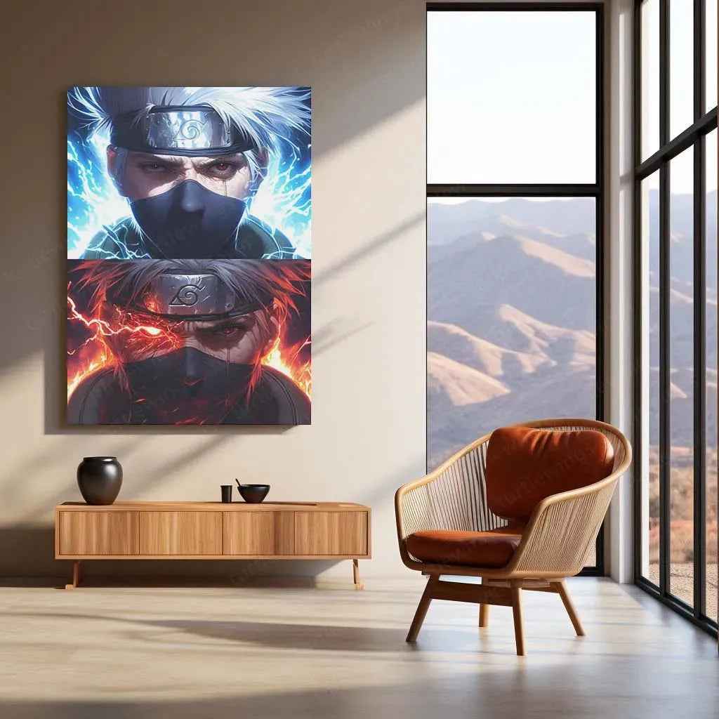 Kakashi Hatake Metal Poster | Naruto Anime Portrait - TURTLEWINGS