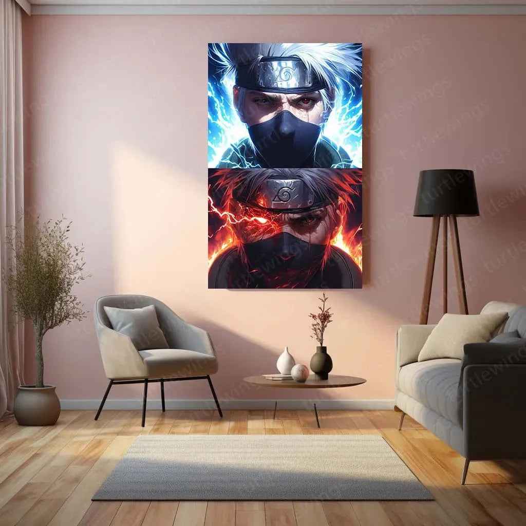 Kakashi Hatake Metal Poster | Naruto Anime Portrait - TURTLEWINGS