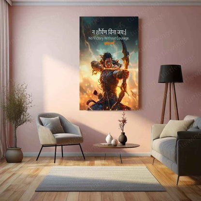 Karna Metal Poster | Mahabharata Warrior Wall Art | Indian Mythology Decor - TURTLEWINGS