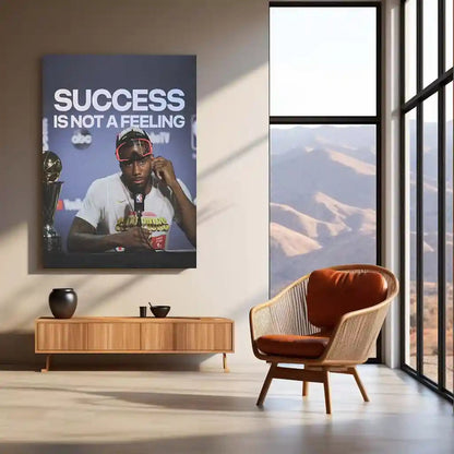 Quote Metal Poster | Kawhi Leonard – “SUCCESS IS NOT A FEELING” Quote | Basketball Mindset Metal Frame Wall Art - TURTLEWINGS